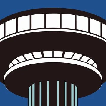 Modern Architectural Building Vector Illustration Printable Design Illustrazione stock