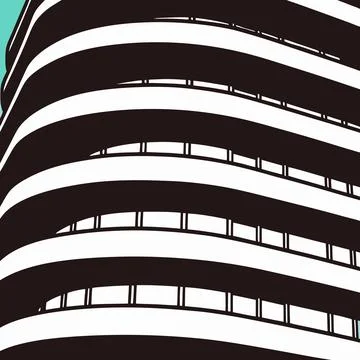 Modern Architectural Building Vector Illustration Printable Design Illustrazione stock