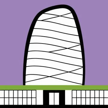 Modern Architectural Building Vector Illustration Printable Design Illustrazione stock