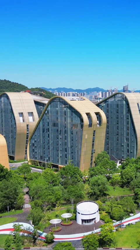 Modern Architectural Complex at Baimahu Animation Square, Hangzhou, China Vidéo 346084788