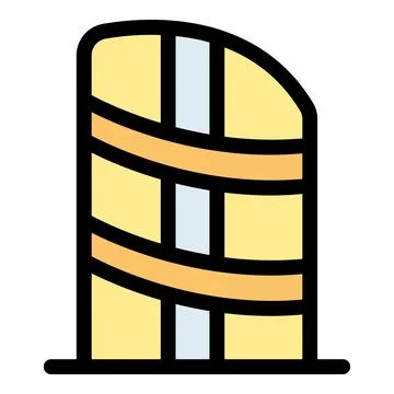 Modern architectural design featuring curved facade Illustrazione stock