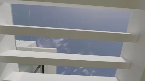 Modern Architectural Design Featuring Skylights and Lattice Enhancements for Stock Footage 305300856