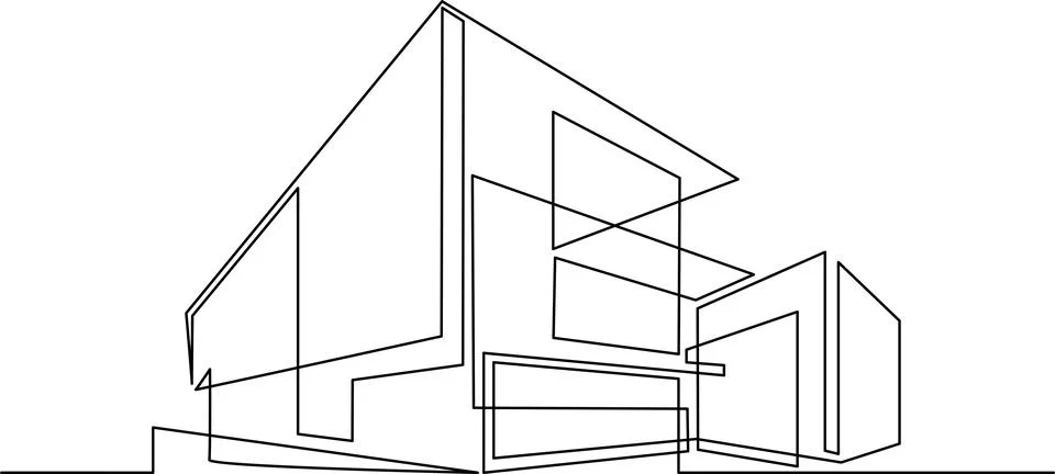 A modern architectural design featuring a unique staircase and geometric sh.. Stock Illustration