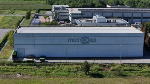 Modern architectural design Microdata Group datacenter building standing amid Stock Footage 315633769