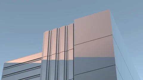 Modern architectural design minimalism,house,structure,animation.3D render Stock Footage 294378901