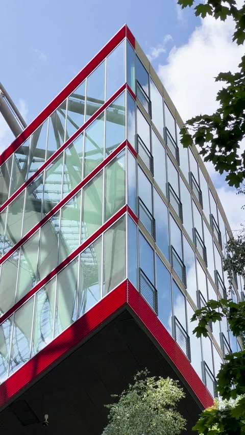 Modern architectural design using glass materials Stock Footage 303891956