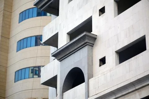 Modern architectural elements create a dynamic urban landscape aesthetic Foto stock