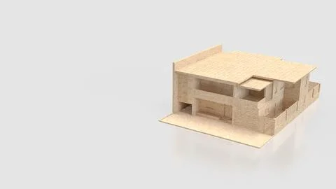Modern Architectural House Design 3D Visualization Concept Stock Illustration