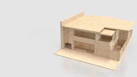 Modern Architectural House Design 3D Visualization Concept Illustrazione stock