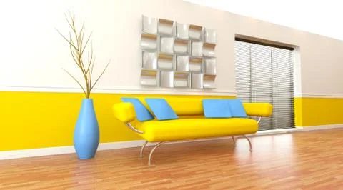 Modern architectural interior Stock Illustration