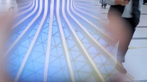 Modern architectural space with abstract light patterns Stock Footage 339478452