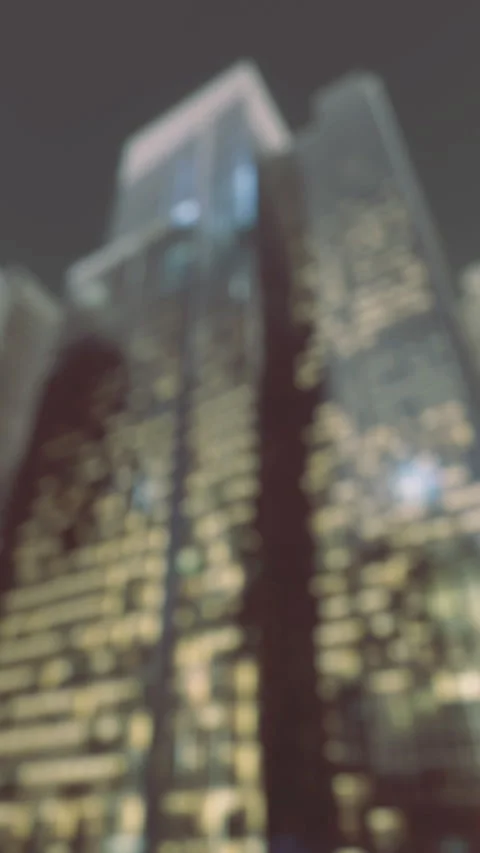 Modern architectural structure with luminous fractured golden illumination Stock Footage 326350371