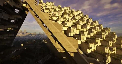 Modern architectural structure showcases unique design and urban landscape イラスト素材