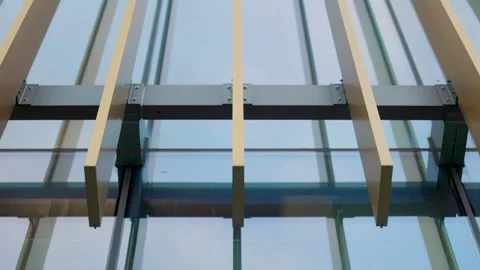 Modern architectural window frame close up details of steel and aluminum Stock Footage 211680172