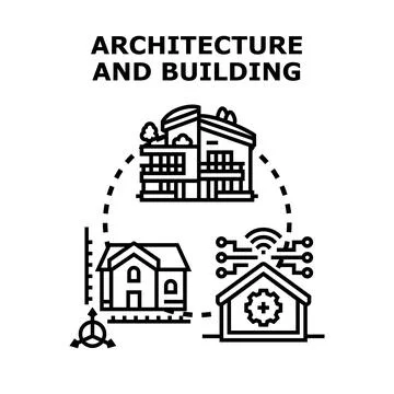 Modern architecture and building design engineering concept Stock Illustration