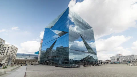 Modern architecture at the Berlin main station. Urban and modern city skyline. Stock Footage 260567092