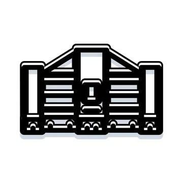Modern architecture building facade minimal icon design Stock Illustration