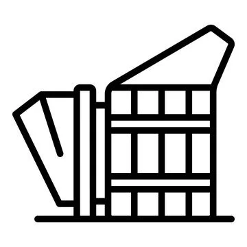 Modern architecture building with unique geometric design and angled roofline Ilustración de archivo