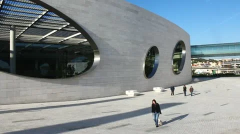 Modern Architecture at the Champalimaud Centre Stock Footage 21438868