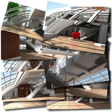 Modern architecture collage Illustrazione stock