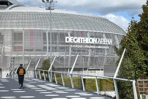 Modern architecture of Decathlon Arena Stade Pierre Mauroy in Lille Stock Photos