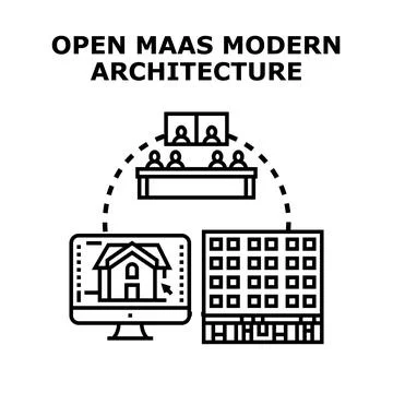 Modern architecture design process planning development Ilustración de archivo