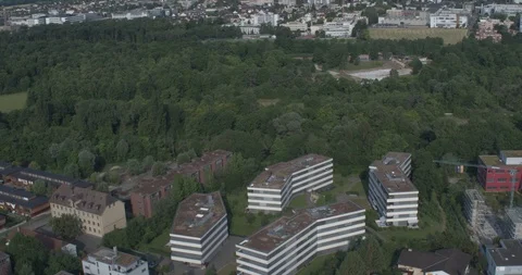 Modern architecture detail, Tech Center Reinach building in Switzerland Stock Footage 120907342