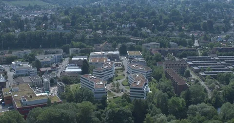 Modern architecture detail, Tech Center Reinach building in Switzerland Stock Footage 120915366