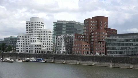 Modern Architecture in Dusseldorf Stock Footage 72901733