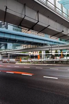 Modern architecture. Elevated Highways and skyscrapers in Tokyo. Stock Photos