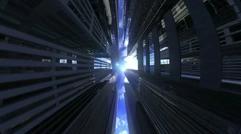 Modern architecture fisheye view Stock Footage