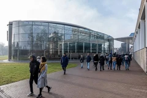 Modern architecture of the front view to the Van Gogh Museum Stock Photos