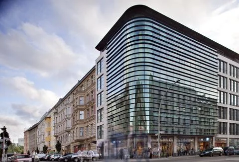 Modern Architecture at the Intersection of Mnz and Roch Streets in Berlin Stock Photos