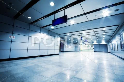 Modern architecture of large business conference center with blue tone. Stock Photos