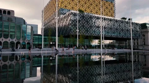 Modern Architecture Of The Library Of Birmingham Stock Footage 156145214