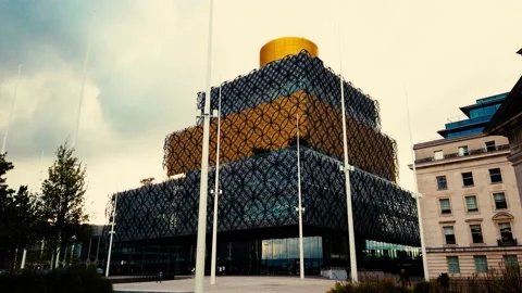 Modern Architecture Of The Library Of Birmingham Stock Footage 156145215