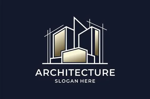 Modern architecture logo design Stock Illustration