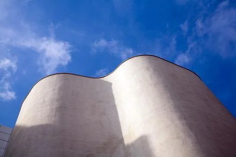 Modern Architecture at MACBA Under a Blue Sky Stock Photos