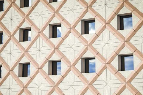 Modern Architecture of Office Building with Windows. 3d Rendering Stock-Illustration