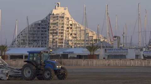 Modern architecture pyramid high risers in southern France Stock Footage 91361305