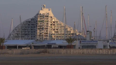 Modern architecture pyramid high risers in southern France Stock Footage 91362411