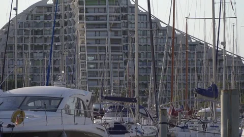 Modern architecture pyramid high risers in southern France Stock Footage 91371003