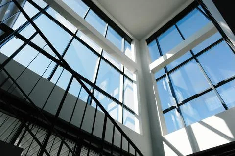 Modern Architecture. Structural glass facade of office building. Modern and C Stock Photos