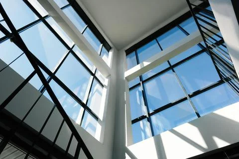 Modern Architecture. Structural glass facade of office building. Modern and C Stock Photos