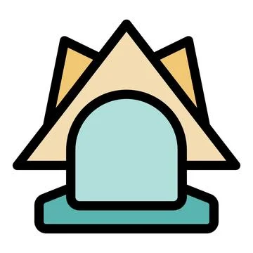 Modern architecture with triangular roof and turquoise details Illustrazione stock