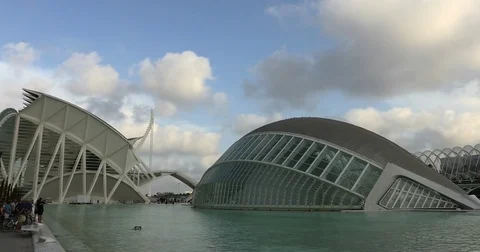 Modern Architecture in Valencia 10 Stock Footage 80238939