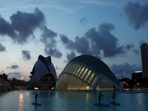 Modern Architecture in Valencia 2 Stock Footage 80845859
