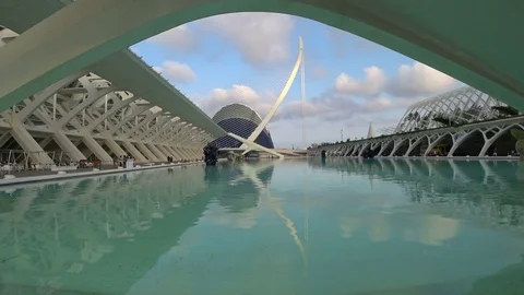 Modern Architecture in Valencia 4 Stock Footage 80994737