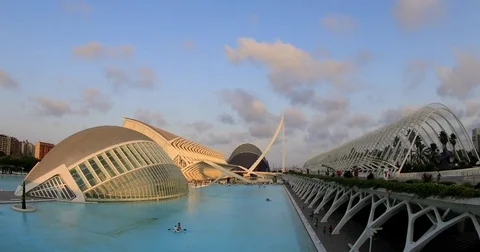 Modern Architecture in Valencia 9 Stock Footage 80239014