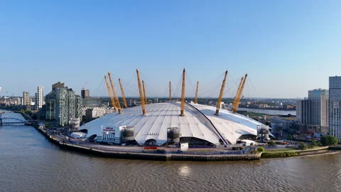 Modern Arena and River Thames Stock-Footage 329624971